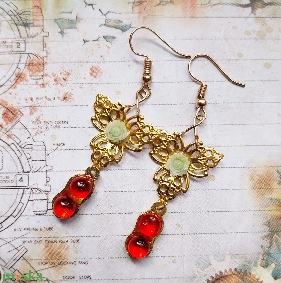 Cso Cso Szan - fülbevaló - ékszer - fülbevaló - lógó fülbevaló - Meska.hu