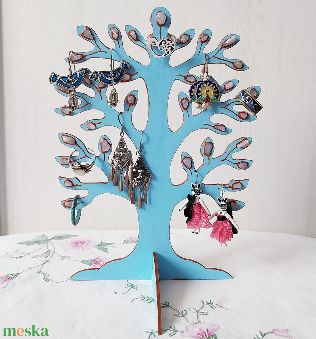 Fülbevaló-tartó fa - ékszer - ékszertartó - ékszertartó állvány - Meska.hu