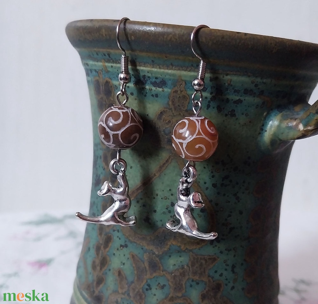 Gombolyag - fülbevaló  - ékszer - fülbevaló - lógó fülbevaló - Meska.hu