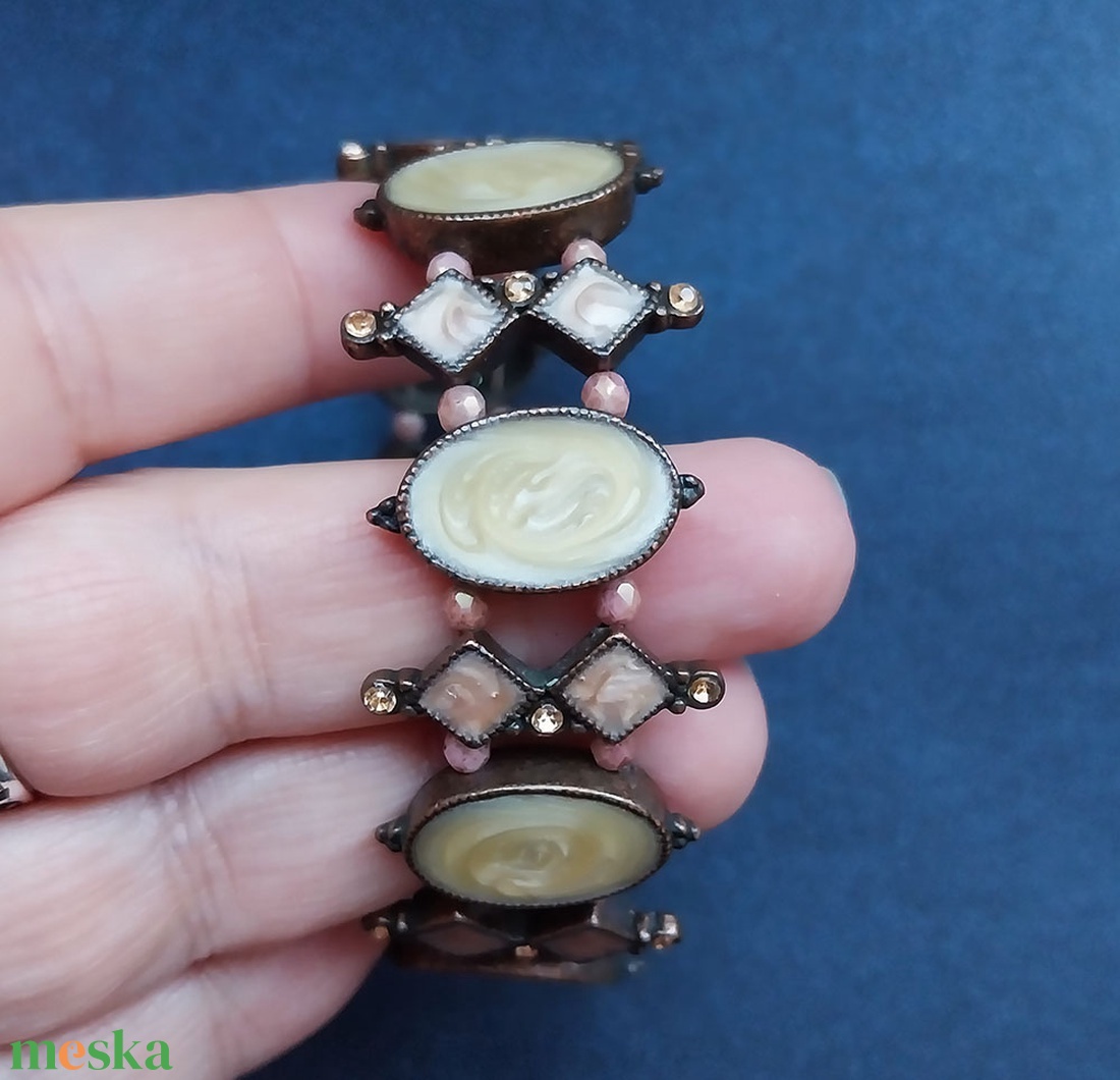 Vintage tűzzománcos karperec - ékszer - fülbevaló - lógó fülbevaló - Meska.hu