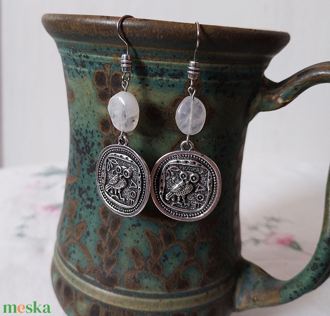 Mágikus Pecsét - ásványgyöngyös fülbevaló - ékszer - fülbevaló - lógó fülbevaló - Meska.hu