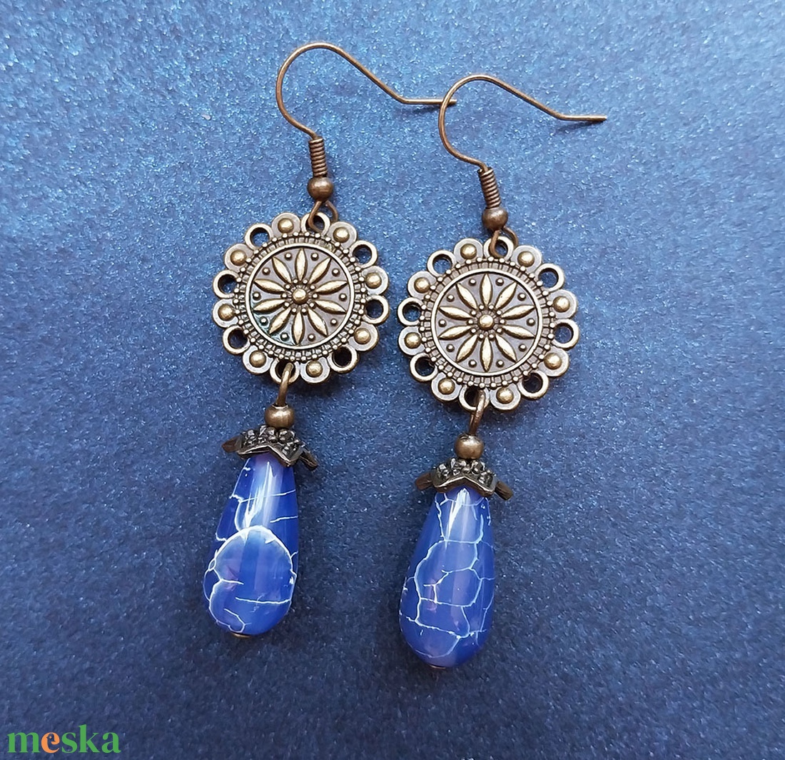 Mítosz - ásványgyöngyös fülbevaló - ékszer - fülbevaló - lógó fülbevaló - Meska.hu