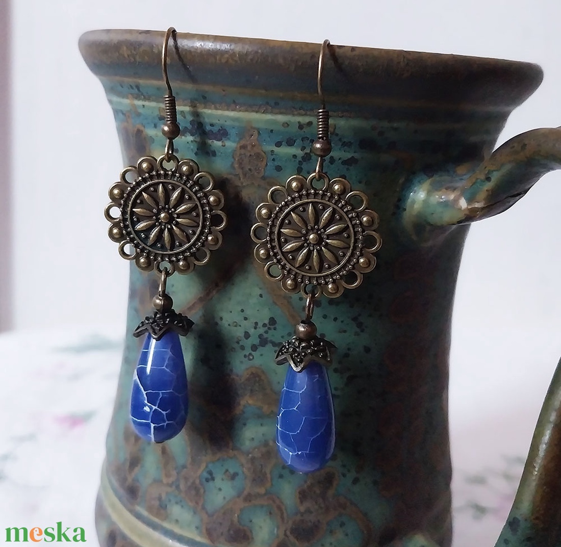 Mítosz - ásványgyöngyös fülbevaló - ékszer - fülbevaló - lógó fülbevaló - Meska.hu