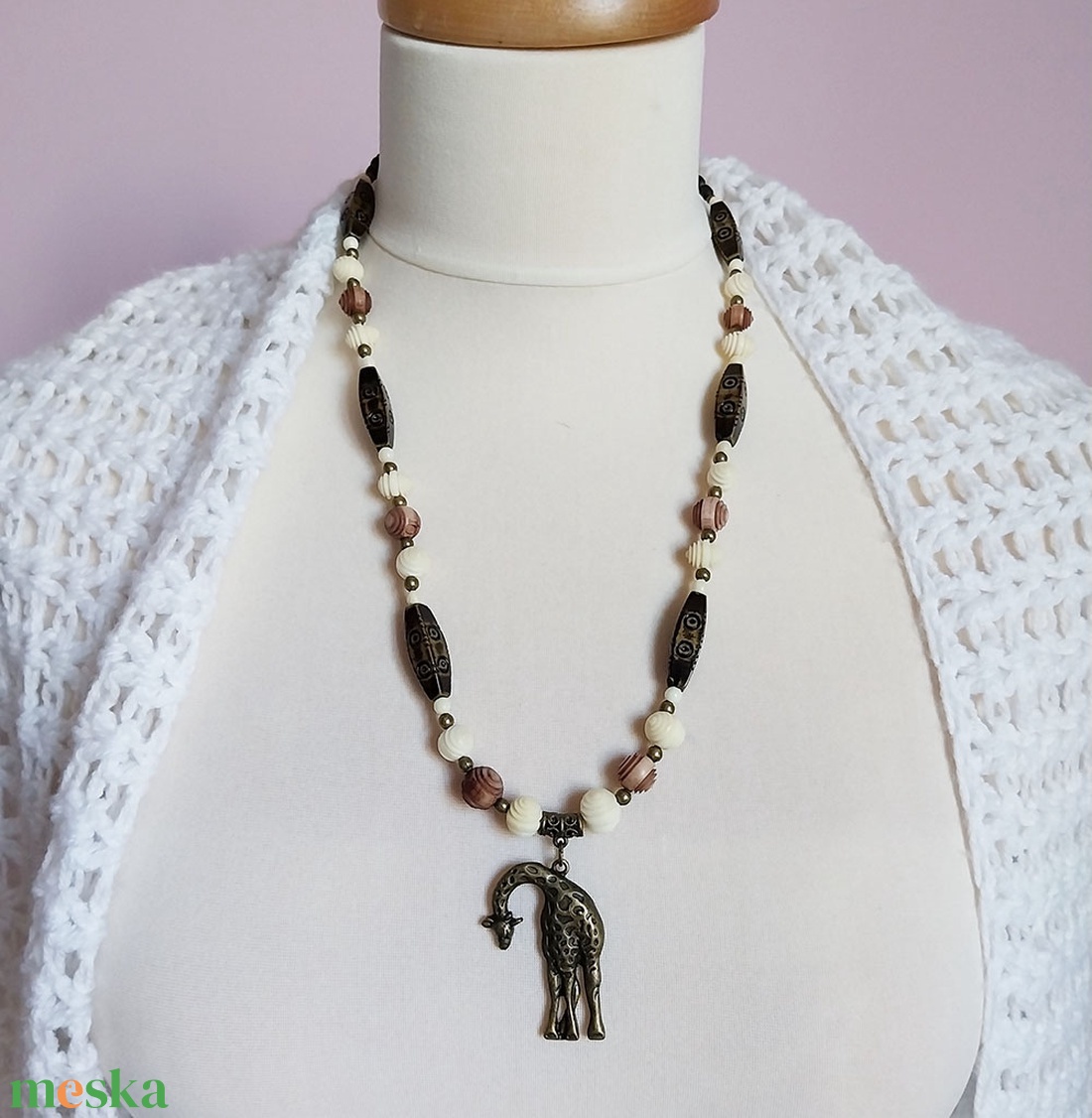 Zsiráf - afrikai nyaklánc - ékszer - nyaklánc - medálos nyaklánc - Meska.hu