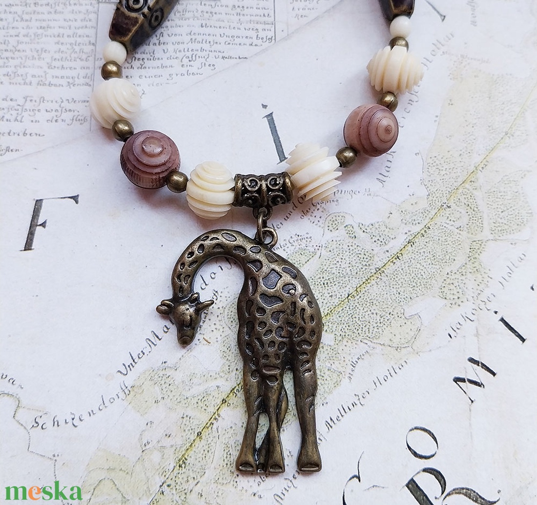 Zsiráf - afrikai nyaklánc - ékszer - nyaklánc - medálos nyaklánc - Meska.hu