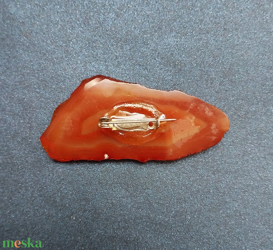Retró achátkő bross - ékszer - kitűző és bross - Meska.hu