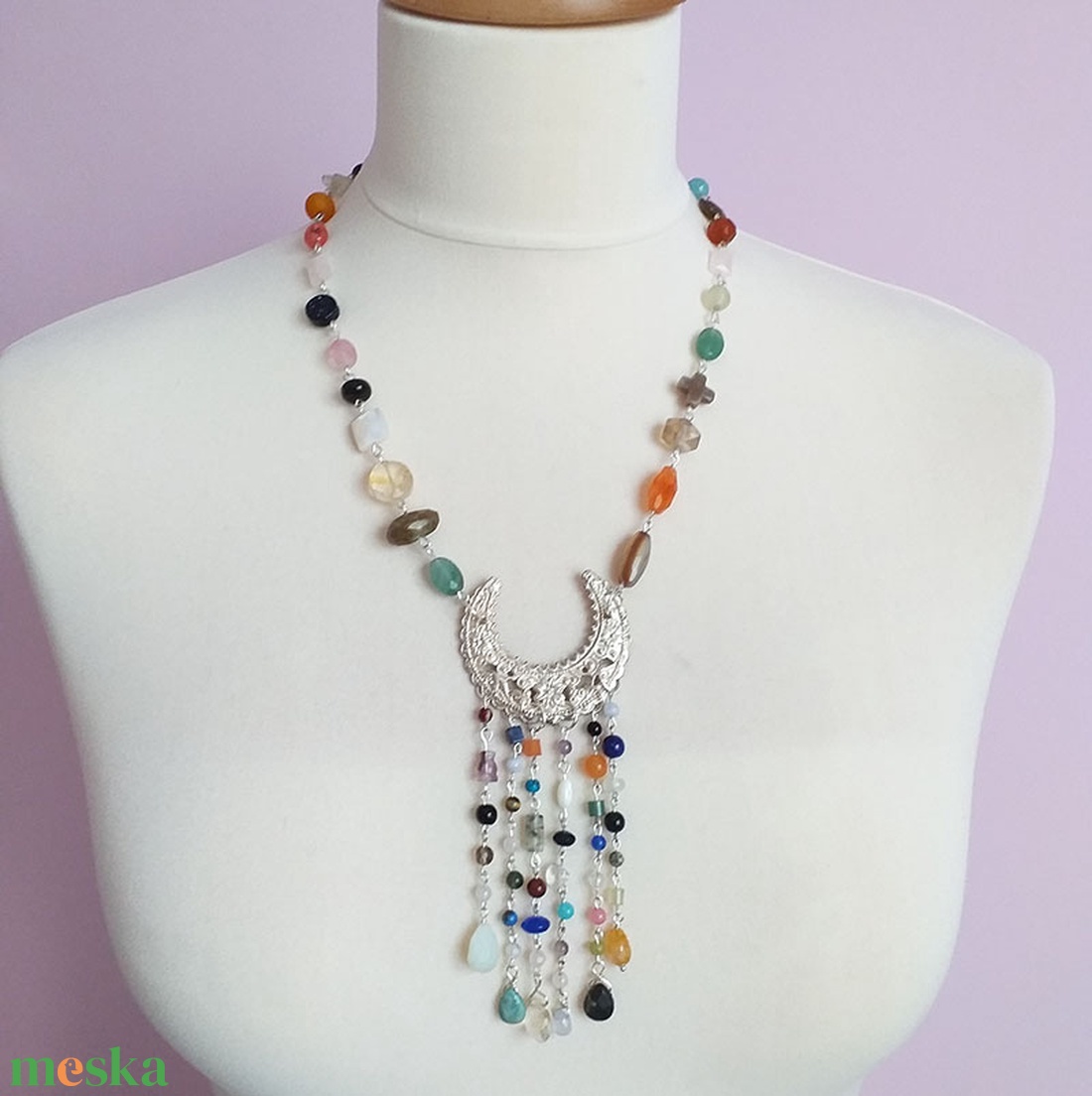 Aquincum - féldrágaköves nyaklánc - ékszer - nyaklánc - medálos nyaklánc - Meska.hu