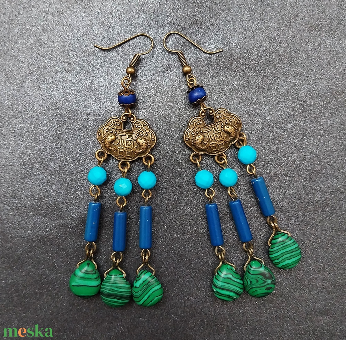 Keleti Tenger - fülbevaló - ékszer - fülbevaló - csillár fülbevaló - Meska.hu