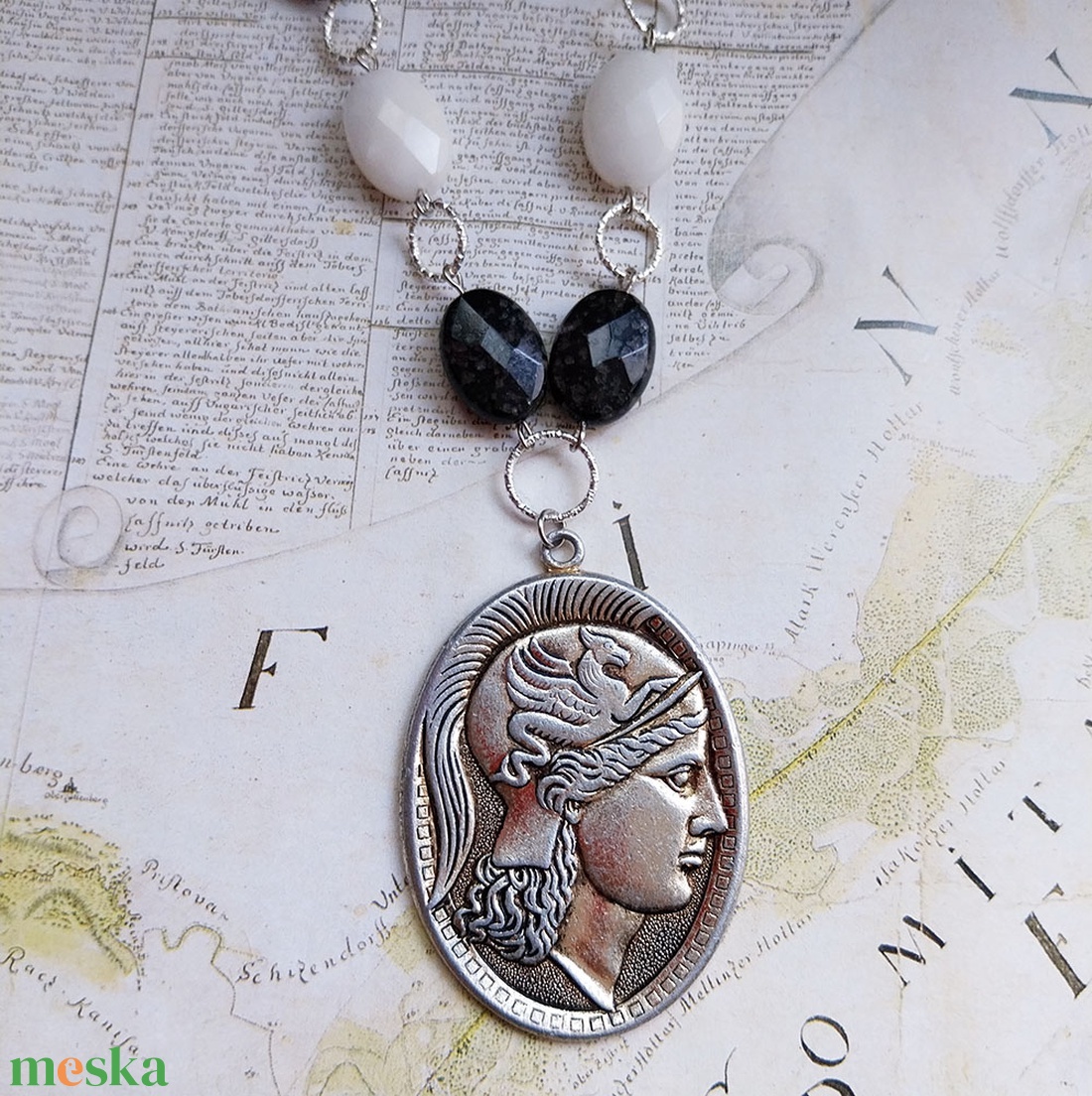 Római Emlék - féldrágaköves nyaklánc - ékszer - nyaklánc - medálos nyaklánc - Meska.hu