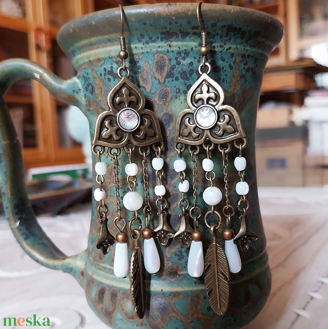 Casablanca - fülbevaló - ékszer - fülbevaló - lógó fülbevaló - Meska.hu