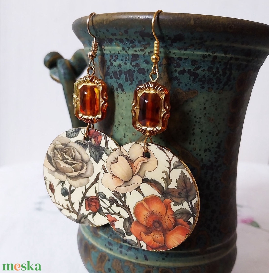 Régi Kárpit - fülbevaló - ékszer - fülbevaló - lógó fülbevaló - Meska.hu