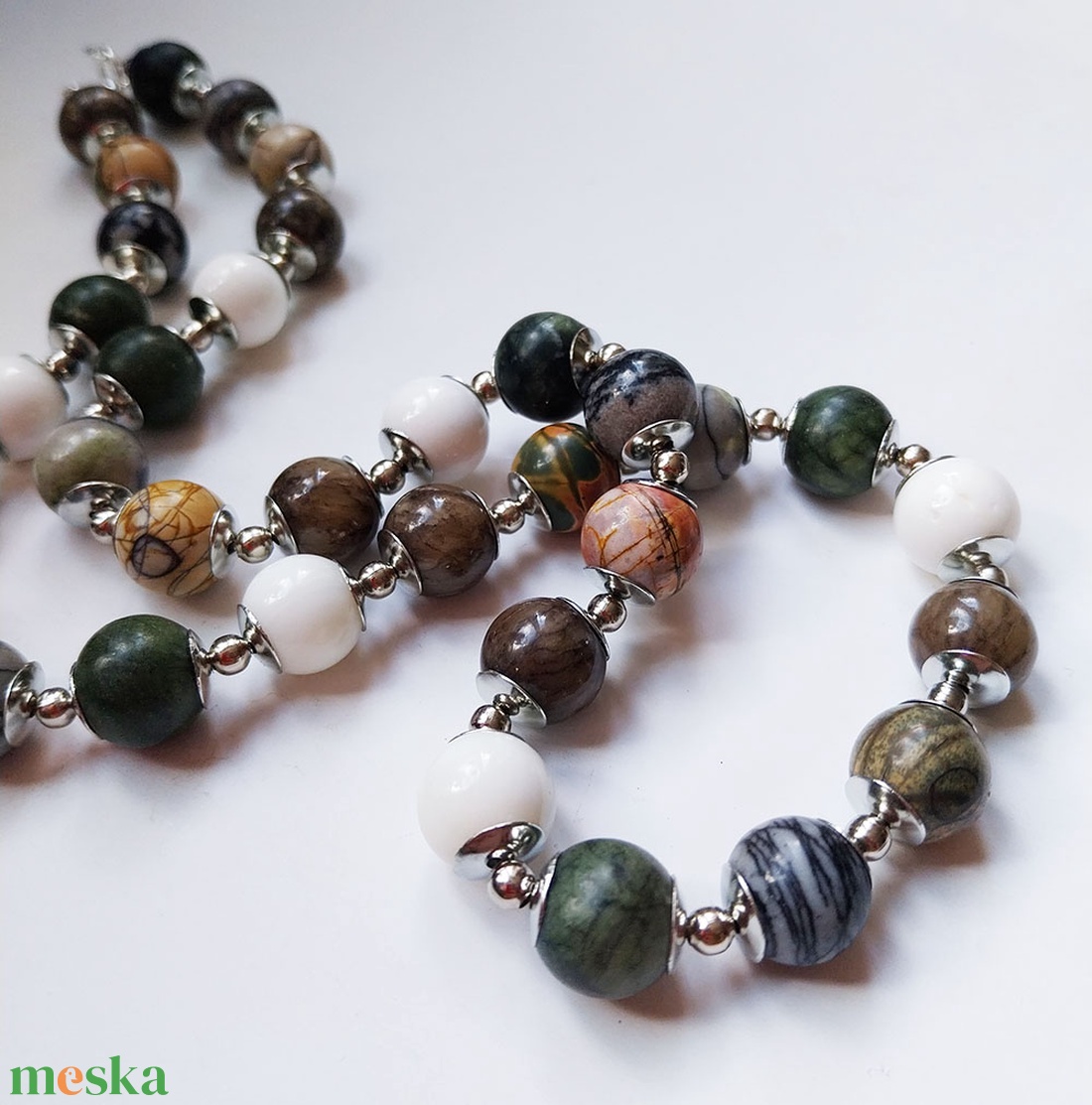 Yampari - féldrágakő gyöngysor - ékszer - nyaklánc - gyöngyös nyaklánc - Meska.hu