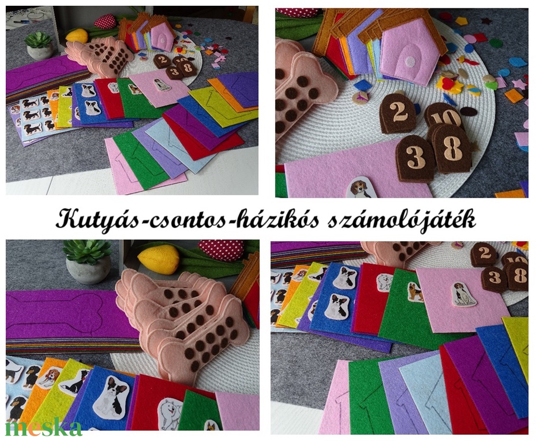Kutyás-Csontos-Házikós számoló játék - játék & sport - készségfejlesztő és logikai játék - oktató játékok - Meska.hu Kutyás-Csontos-Házikós számoló játék - játék & sport - készségfejlesztő és logikai játék - oktató játékok - Meska.hu