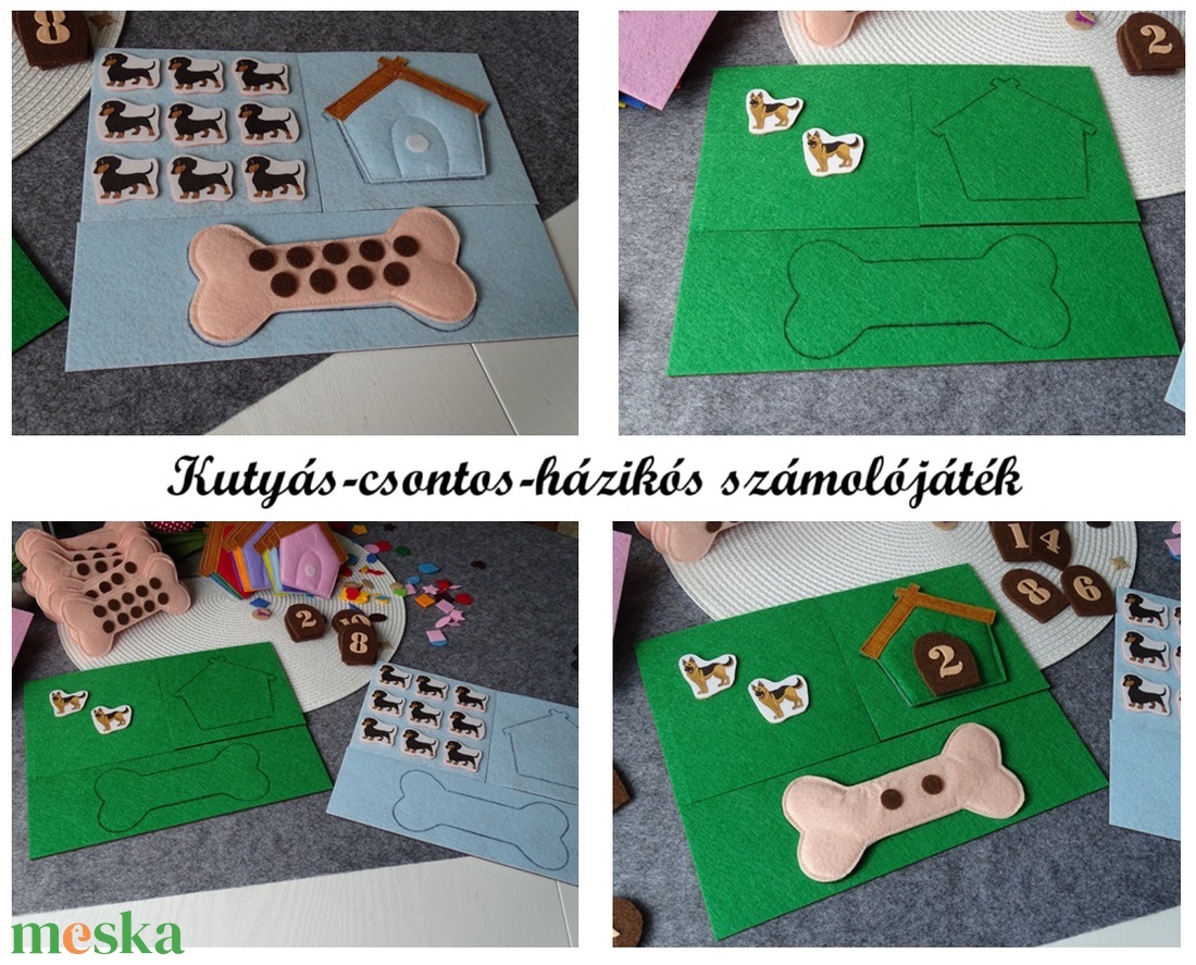 Kutyás-Csontos-Házikós számoló játék - játék & sport - készségfejlesztő és logikai játék - oktató játékok - Meska.hu Kutyás-Csontos-Házikós számoló játék - játék & sport - készségfejlesztő és logikai játék - oktató játékok - Meska.hu