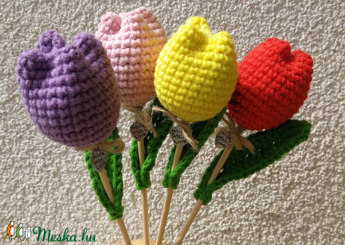 Horgolt tulipán anyák napjára -  - Meska.hu