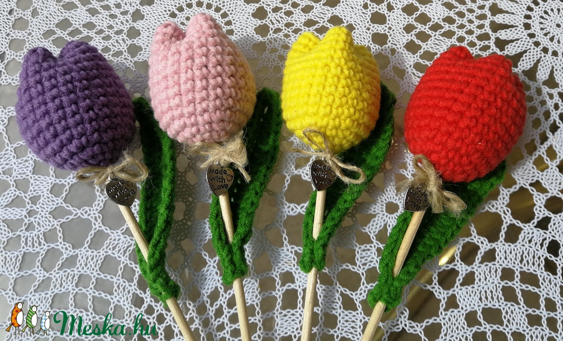 Horgolt tulipán anyák napjára -  - Meska.hu