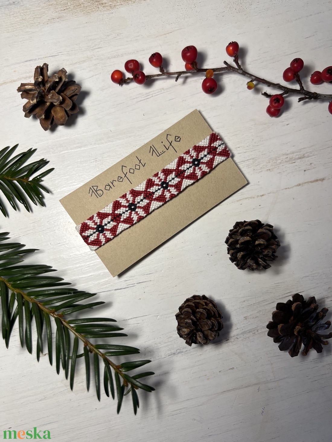 Szerencsecsillag csomózott karkötő - ékszer - karkötő - fonott karkötő - Meska.hu