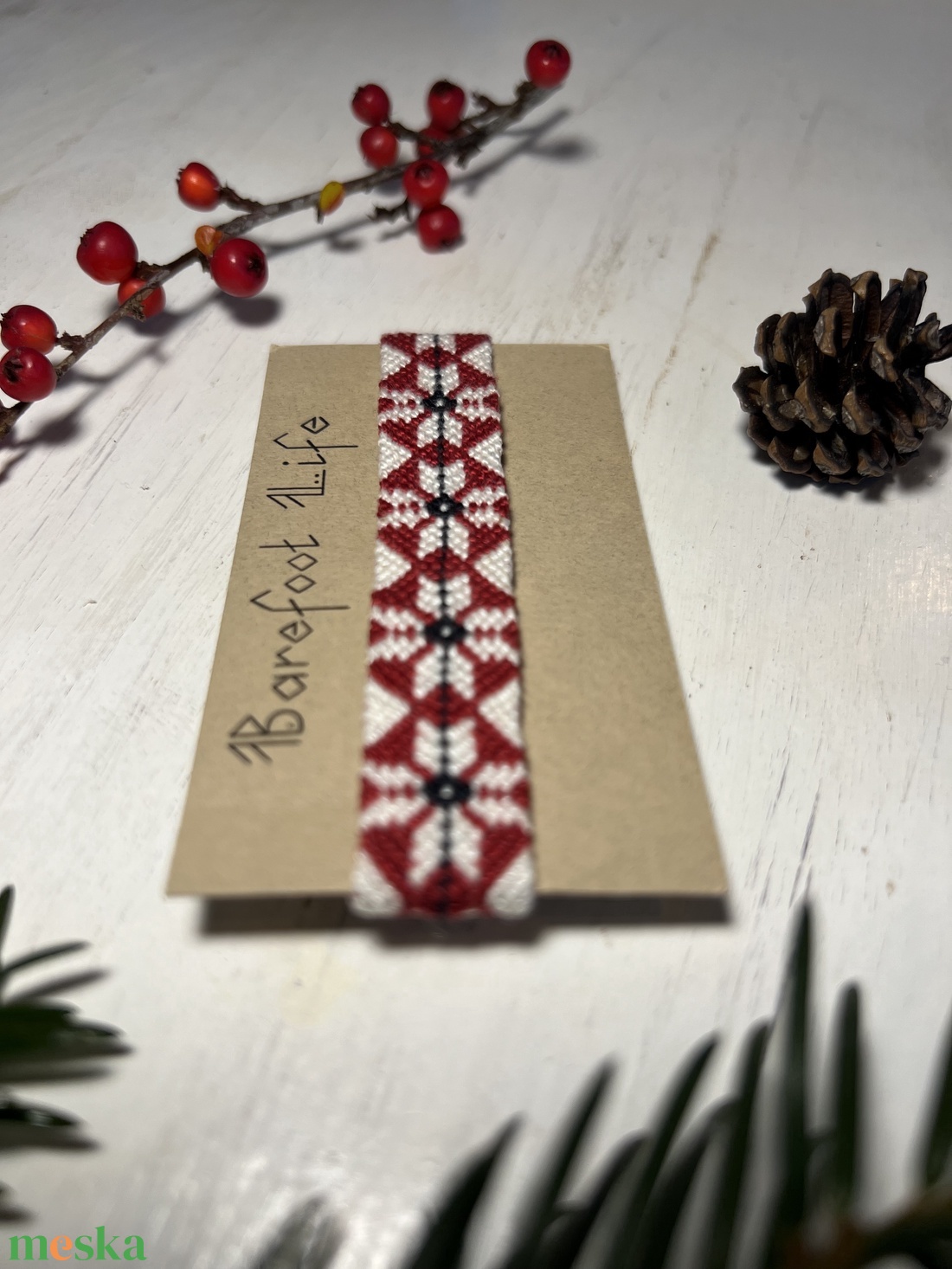 Szerencsecsillag csomózott karkötő - ékszer - karkötő - fonott karkötő - Meska.hu