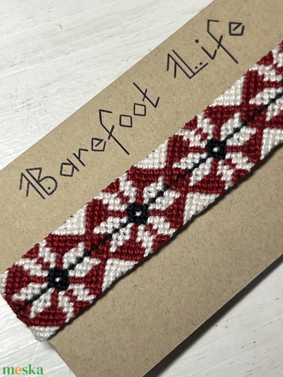 Szerencsecsillag csomózott karkötő - ékszer - karkötő - fonott karkötő - Meska.hu