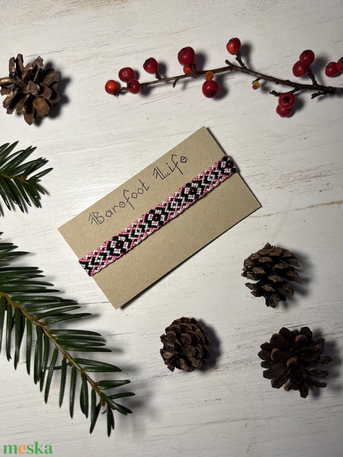 Virágom csomózott karkötő - ékszer - karkötő - fonott karkötő - Meska.hu