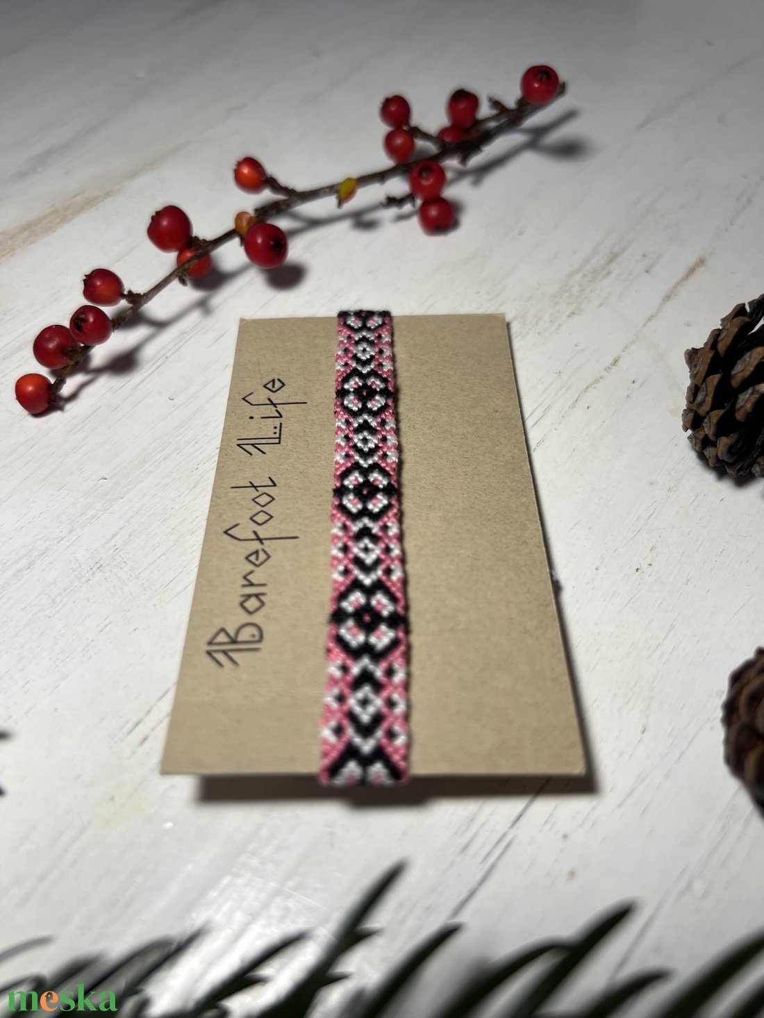 Virágom csomózott karkötő - ékszer - karkötő - fonott karkötő - Meska.hu