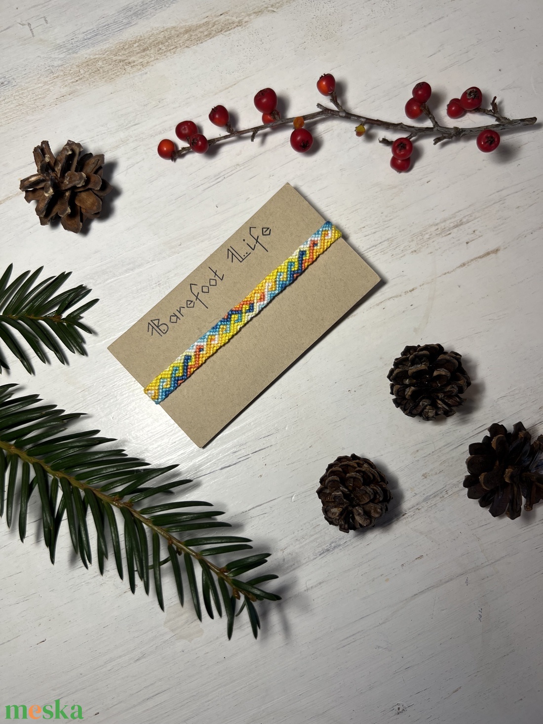 Jeges citrom csomózott karkötő - ékszer - karkötő - fonott karkötő - Meska.hu