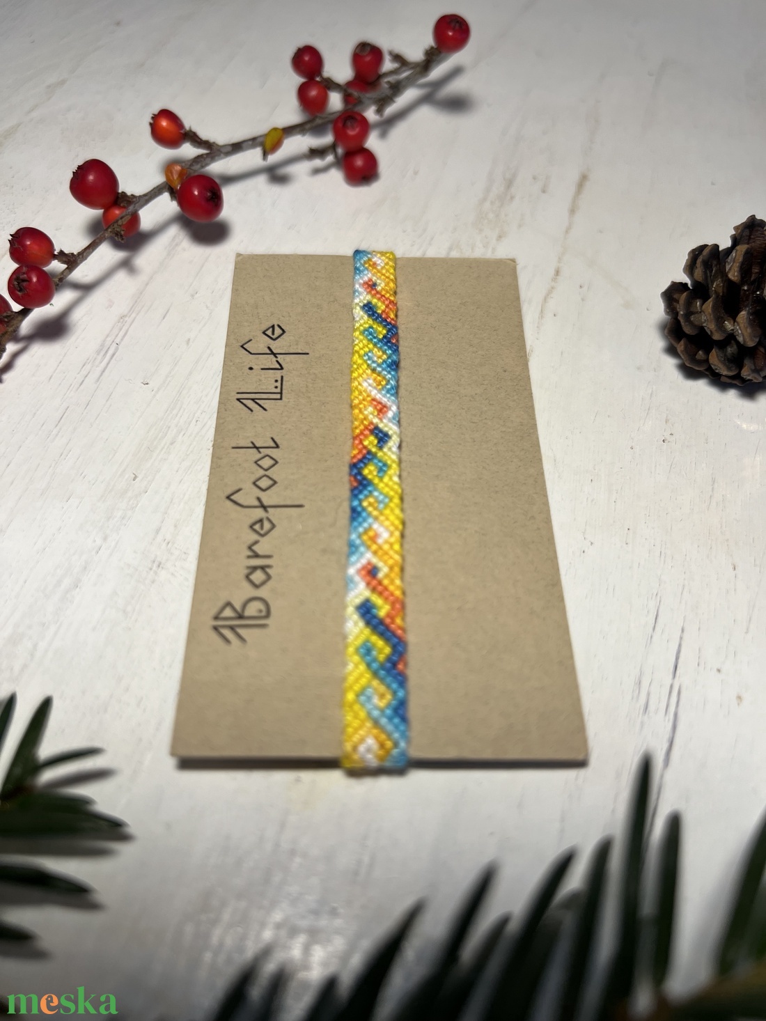 Jeges citrom csomózott karkötő - ékszer - karkötő - fonott karkötő - Meska.hu