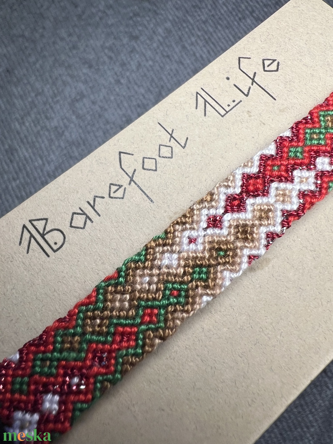 �Karácsonyfa csomózott karkötő - ékszer - karkötő - fonott karkötő - Meska.hu