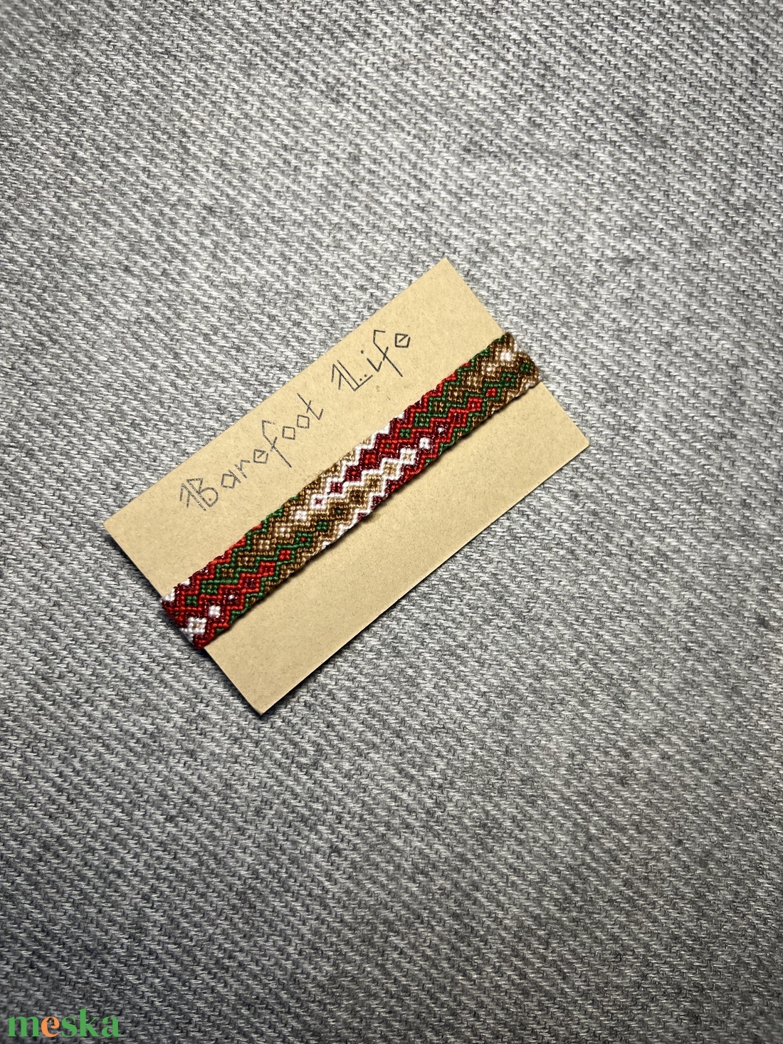 �Karácsonyfa csomózott karkötő - ékszer - karkötő - fonott karkötő - Meska.hu