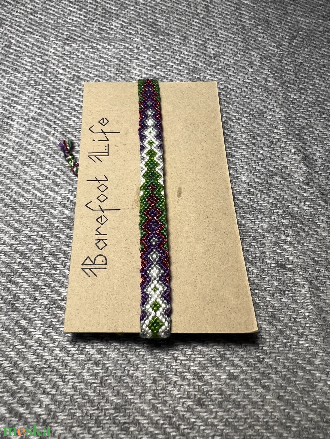 �Karácsonyfa csomózott karkötő - ékszer - karkötő - fonott karkötő - Meska.hu