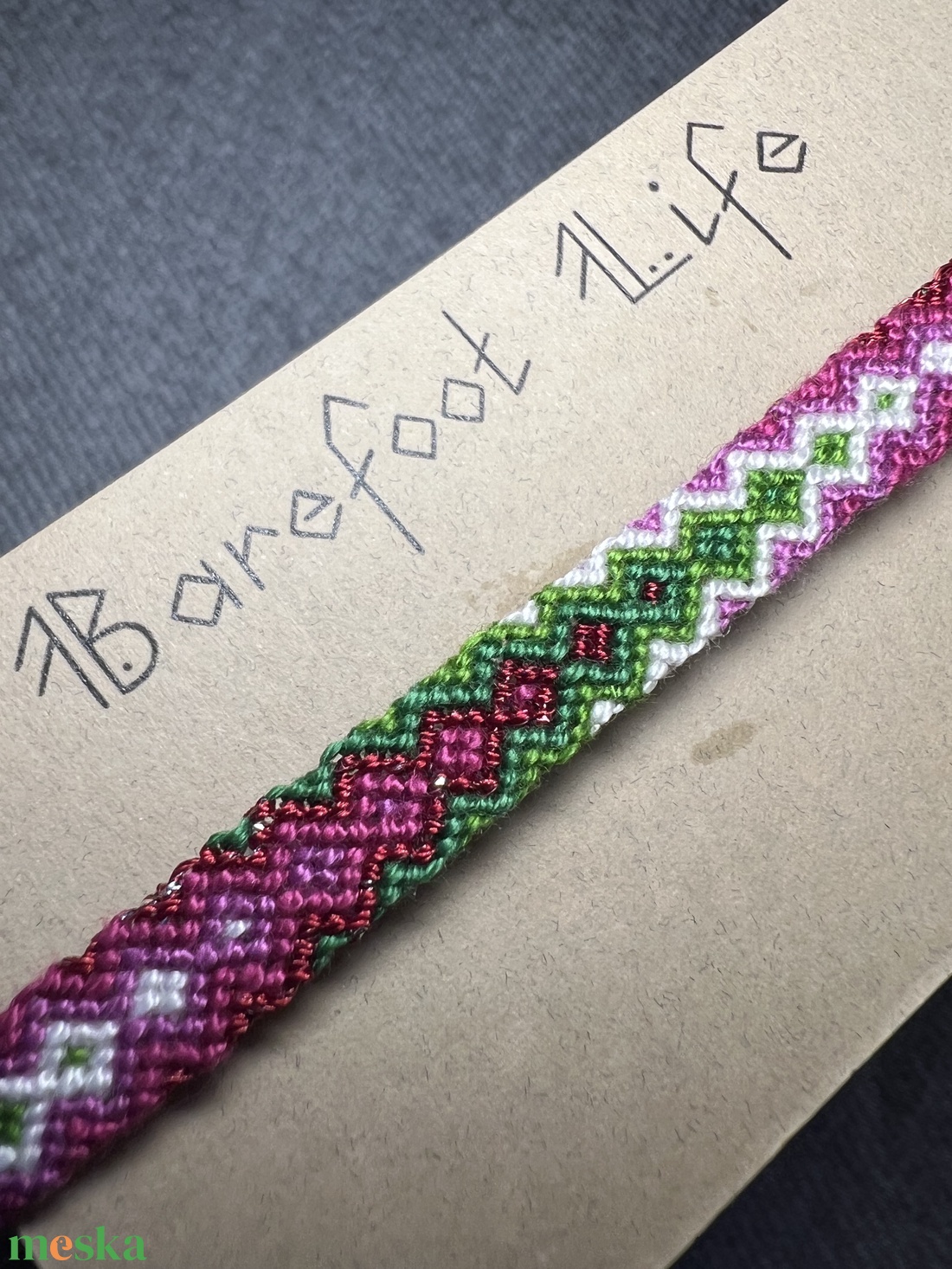 �Karácsonyfa csomózott karkötő - ékszer - karkötő - fonott karkötő - Meska.hu