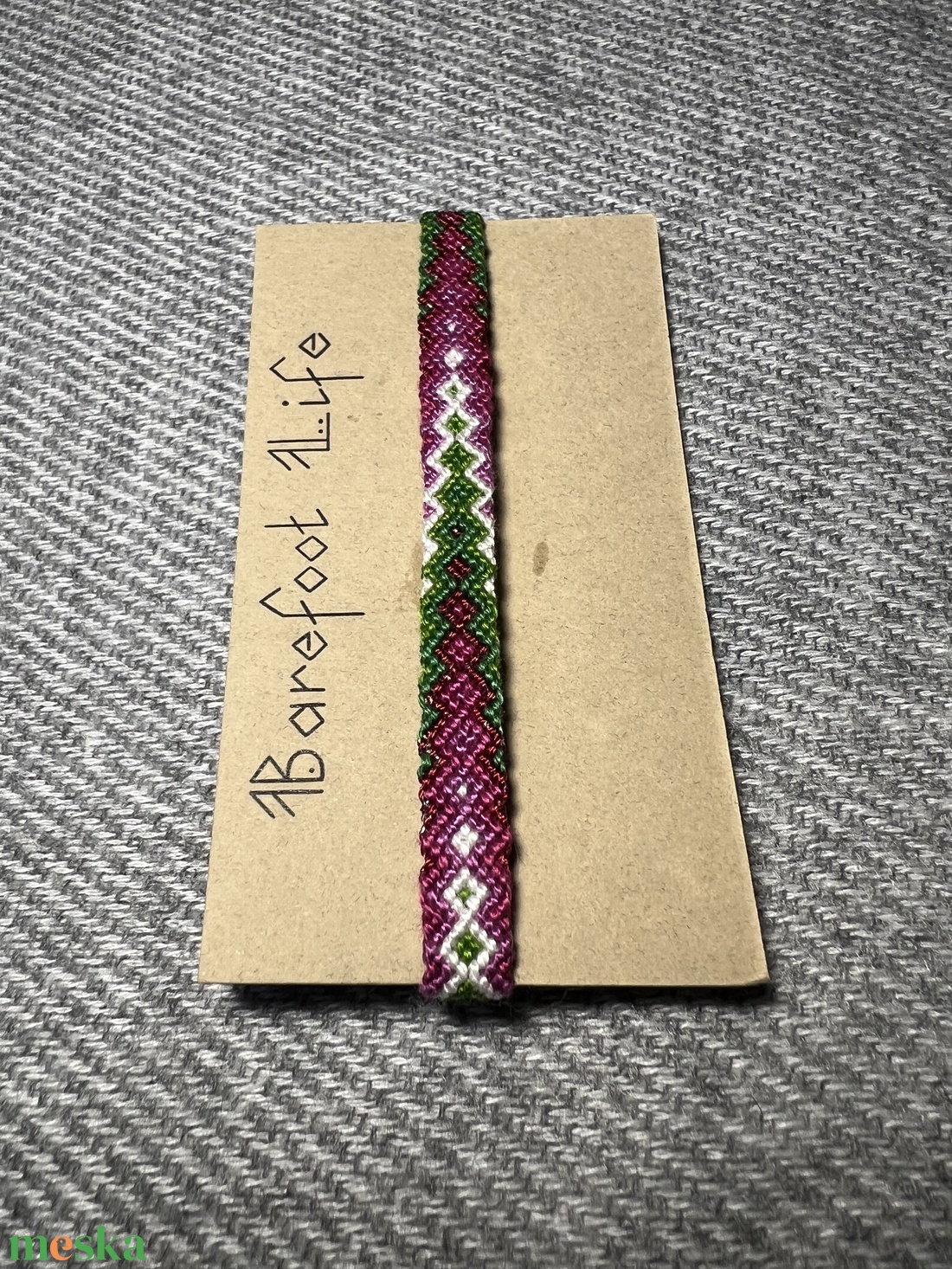 �Karácsonyfa csomózott karkötő - ékszer - karkötő - fonott karkötő - Meska.hu