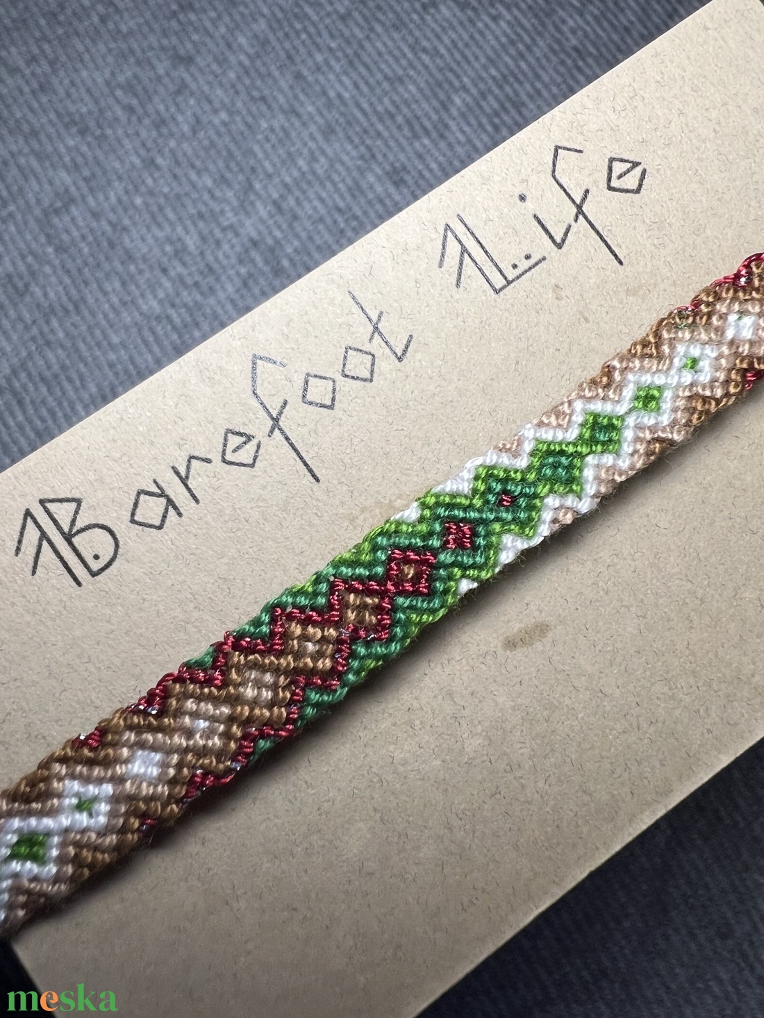 �Karácsonyfa csomózott karkötő - ékszer - karkötő - fonott karkötő - Meska.hu