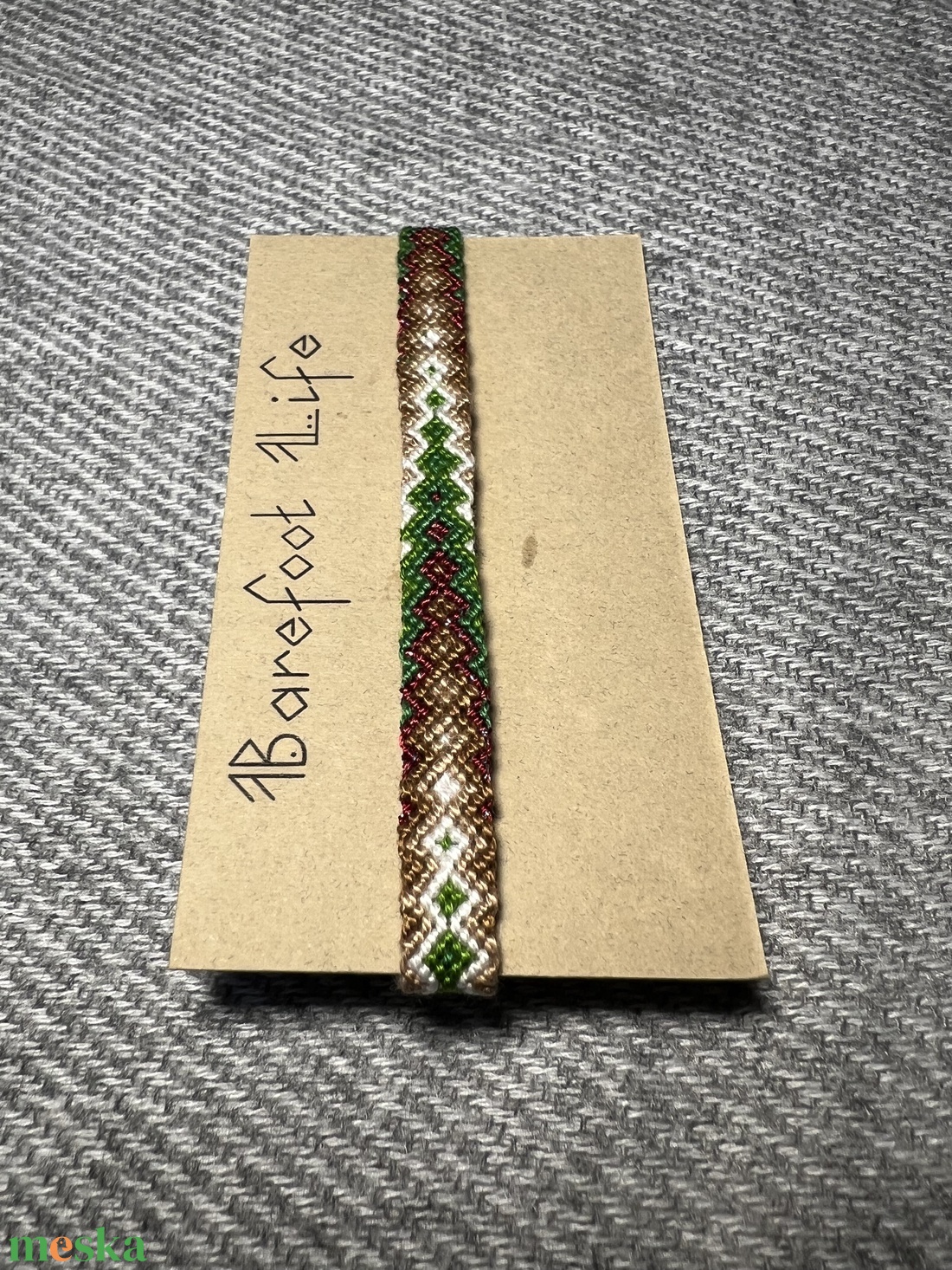 �Karácsonyfa csomózott karkötő - ékszer - karkötő - fonott karkötő - Meska.hu