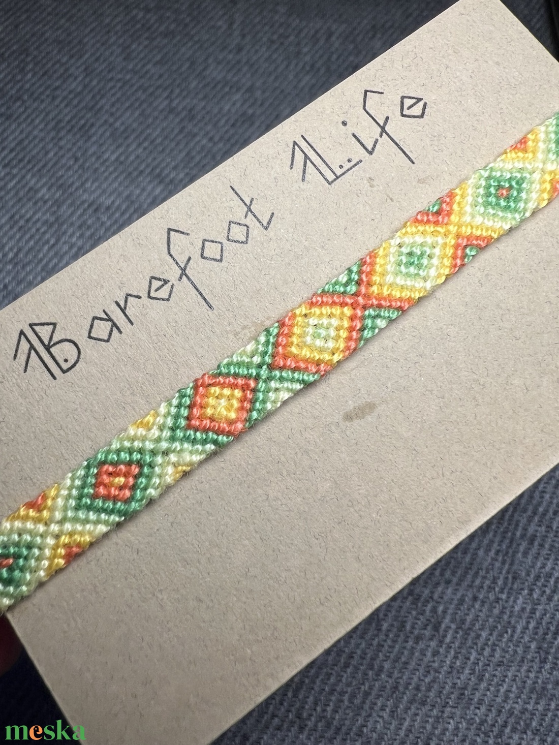 �Limonádé csomózott karkötő - ékszer - karkötő - fonott karkötő - Meska.hu