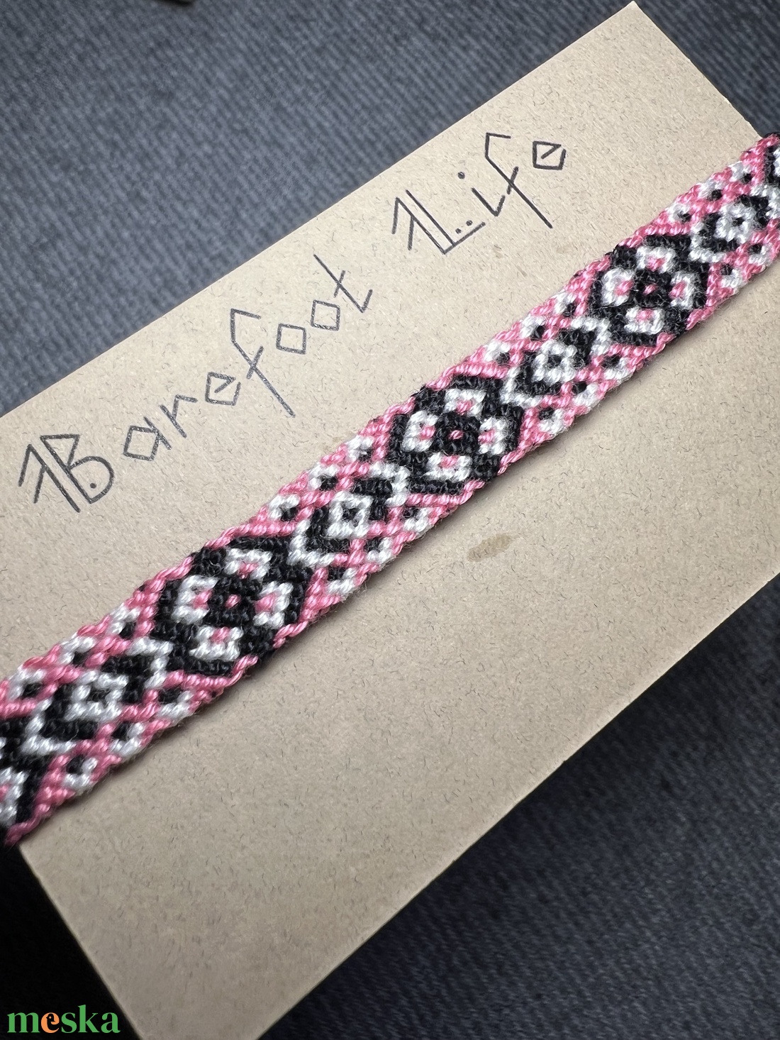 �Virágom csomózott karkötő - ékszer - karkötő - fonott karkötő - Meska.hu