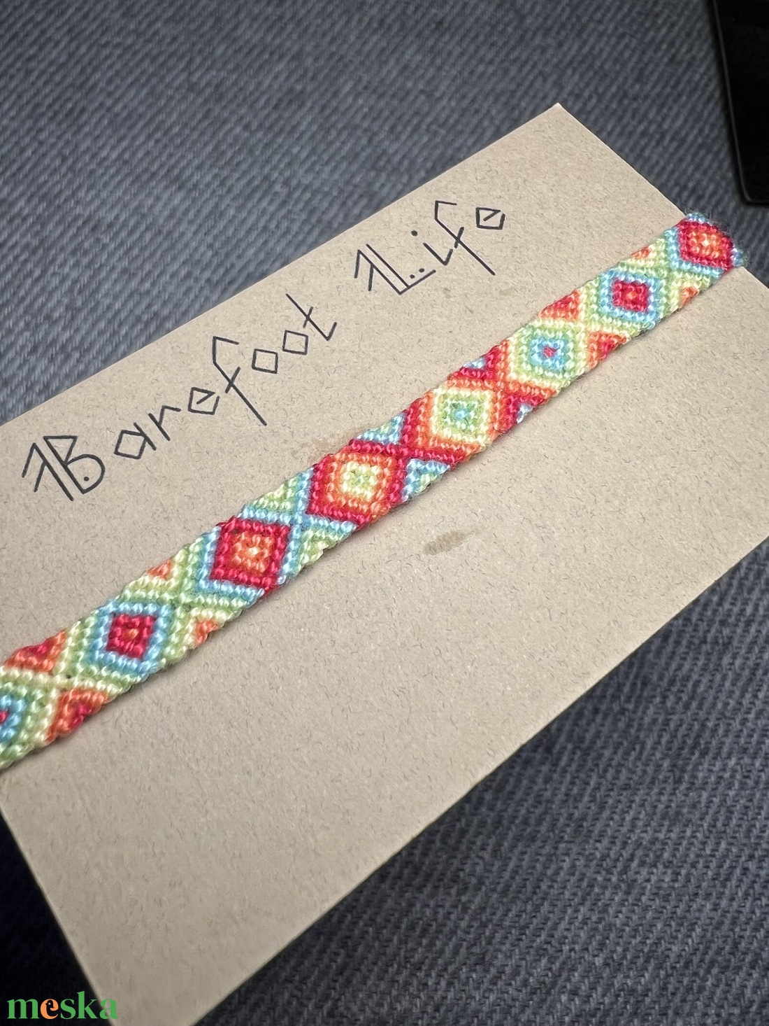 �Málnás Limonádé csomózott karkötő - ékszer - karkötő - fonott karkötő - Meska.hu