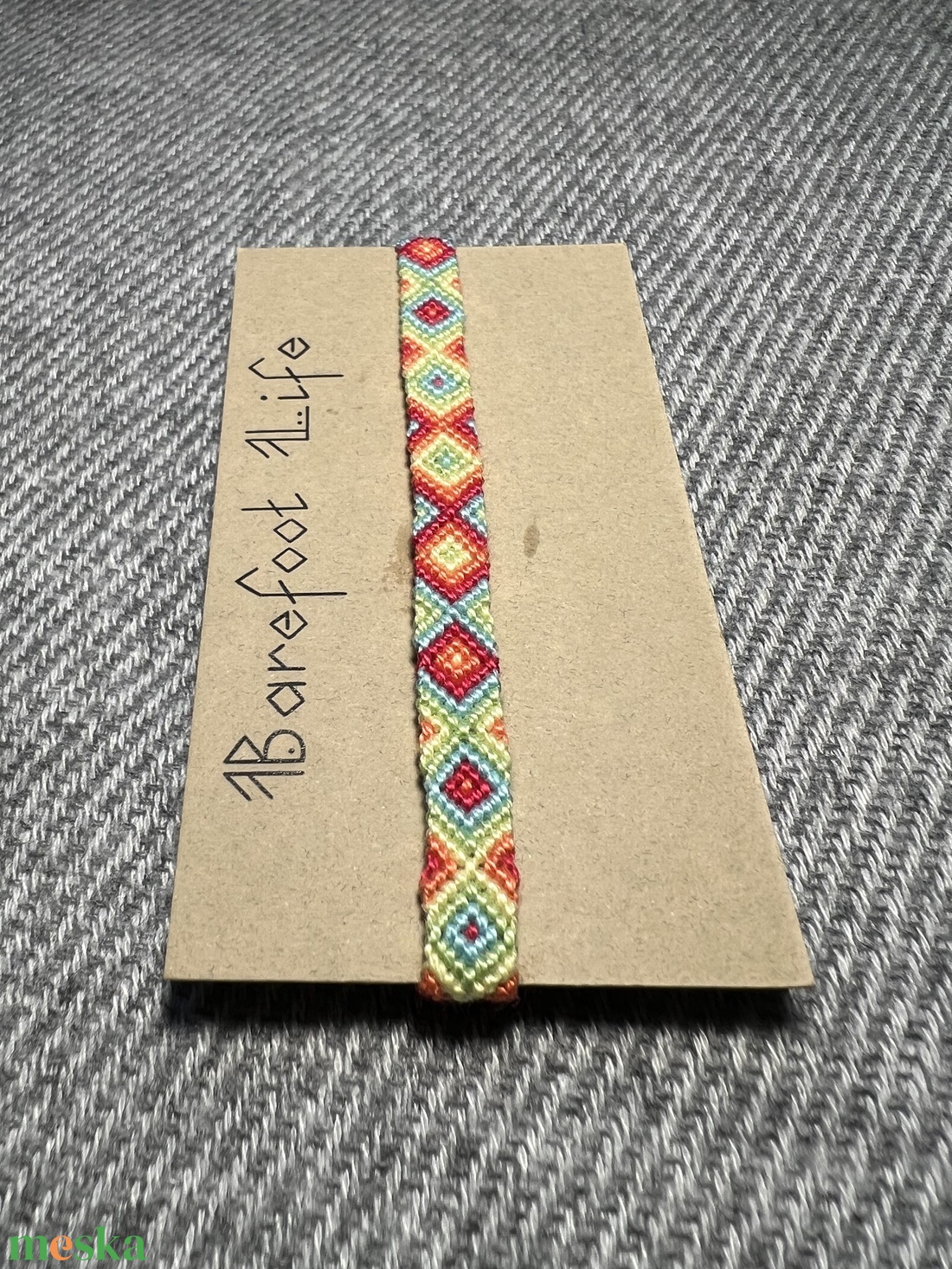 �Málnás Limonádé csomózott karkötő - ékszer - karkötő - fonott karkötő - Meska.hu