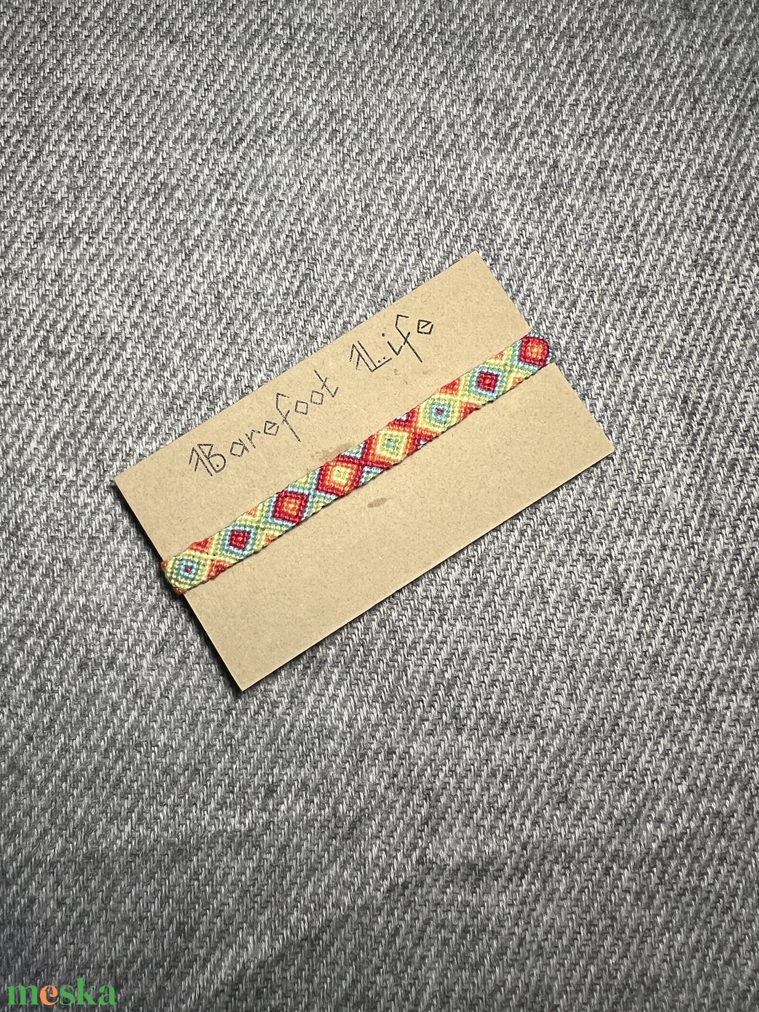 �Málnás Limonádé csomózott karkötő - ékszer - karkötő - fonott karkötő - Meska.hu