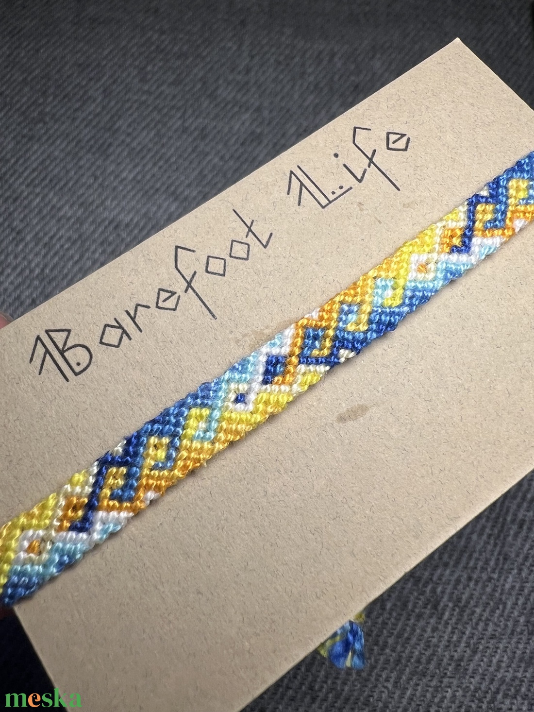 �Jeges citrom csomózott karkötő - ékszer - karkötő - fonott karkötő - Meska.hu