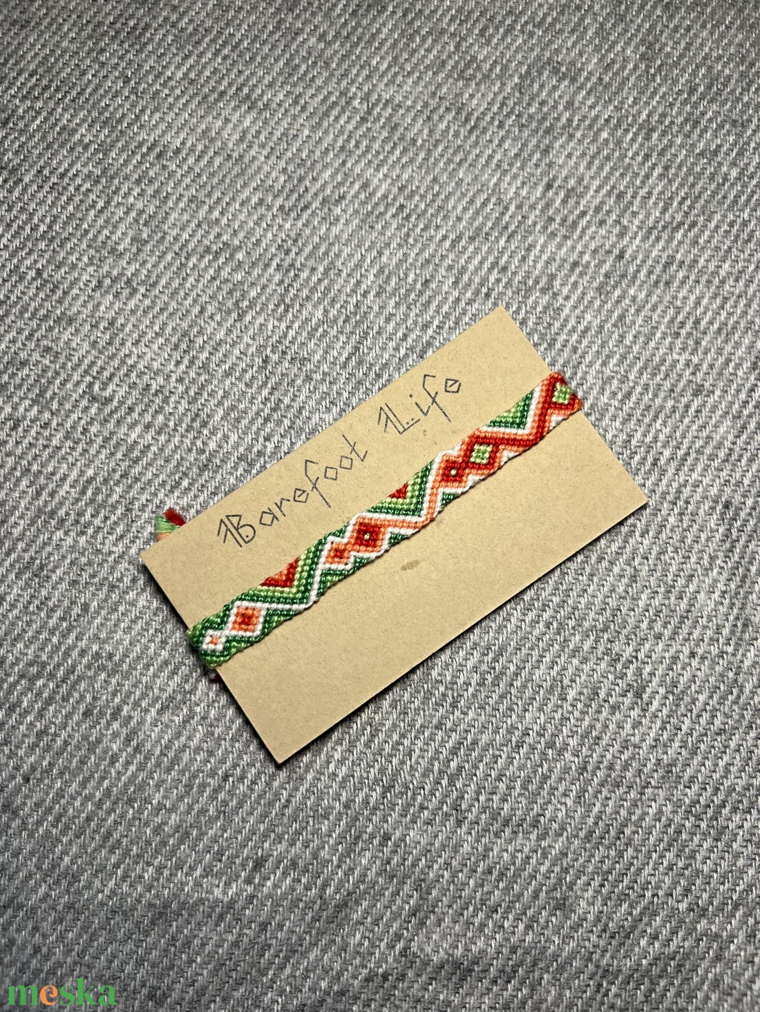 �Zöldpiros kígyó csomózott karkötő - ékszer - karkötő - fonott karkötő - Meska.hu