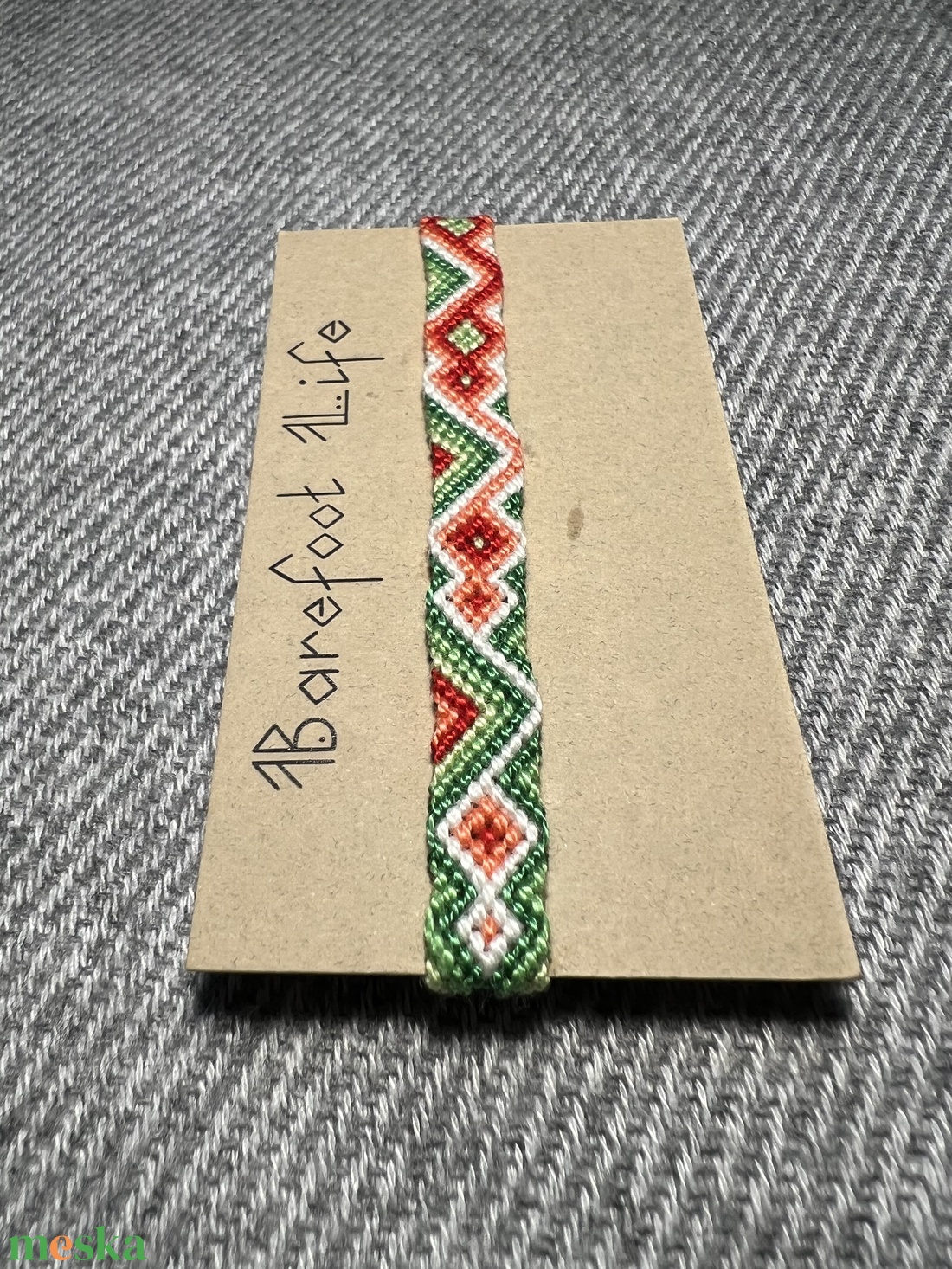 �Zöldpiros kígyó csomózott karkötő - ékszer - karkötő - fonott karkötő - Meska.hu