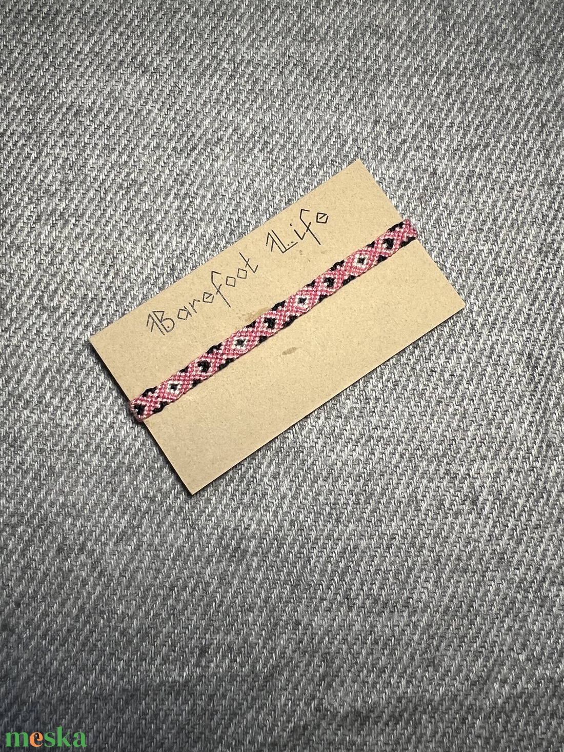 �Rózsaszirom csomózott karkötő - ékszer - karkötő - fonott karkötő - Meska.hu