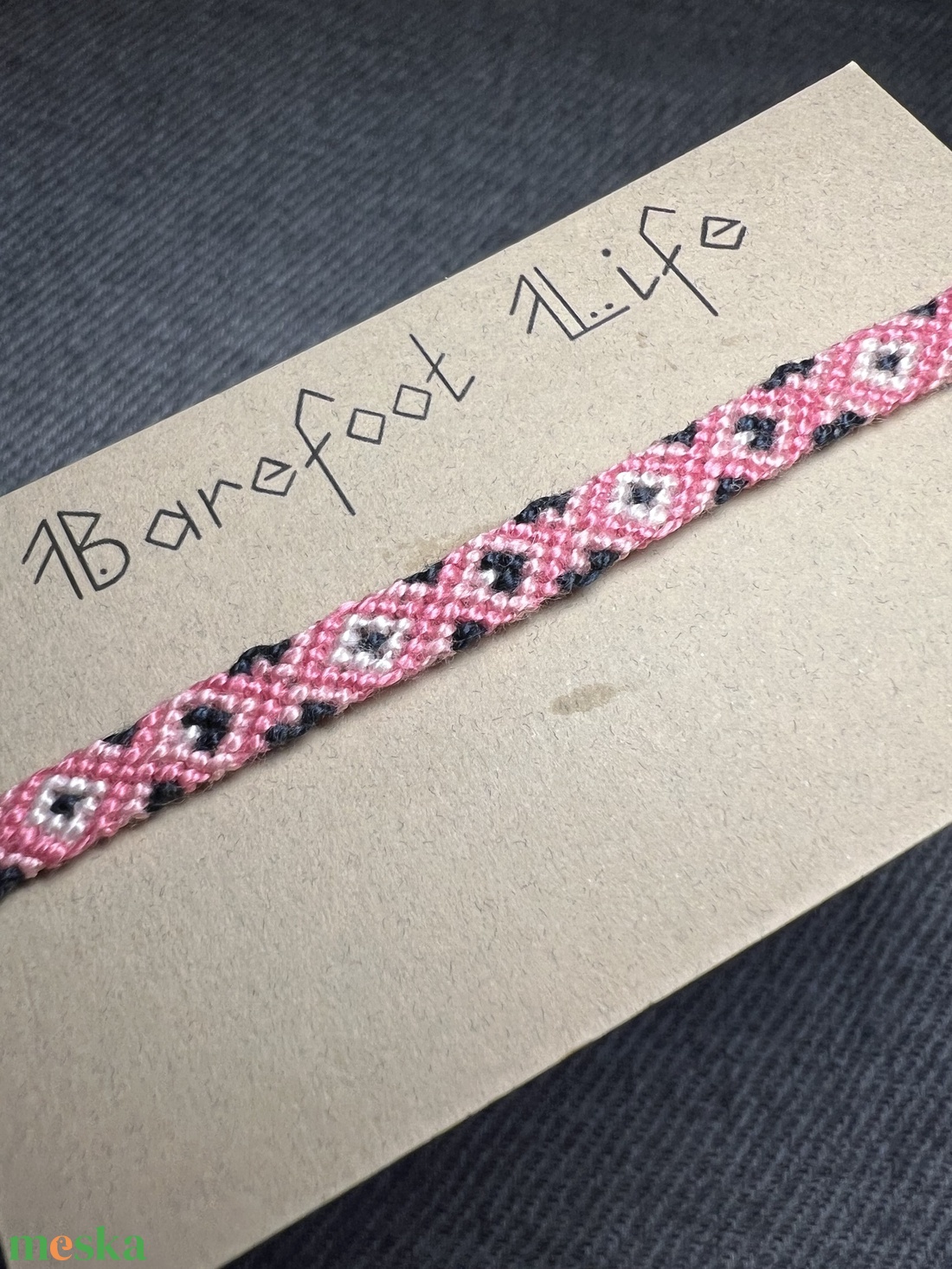 �Rózsaszirom csomózott karkötő - ékszer - karkötő - fonott karkötő - Meska.hu