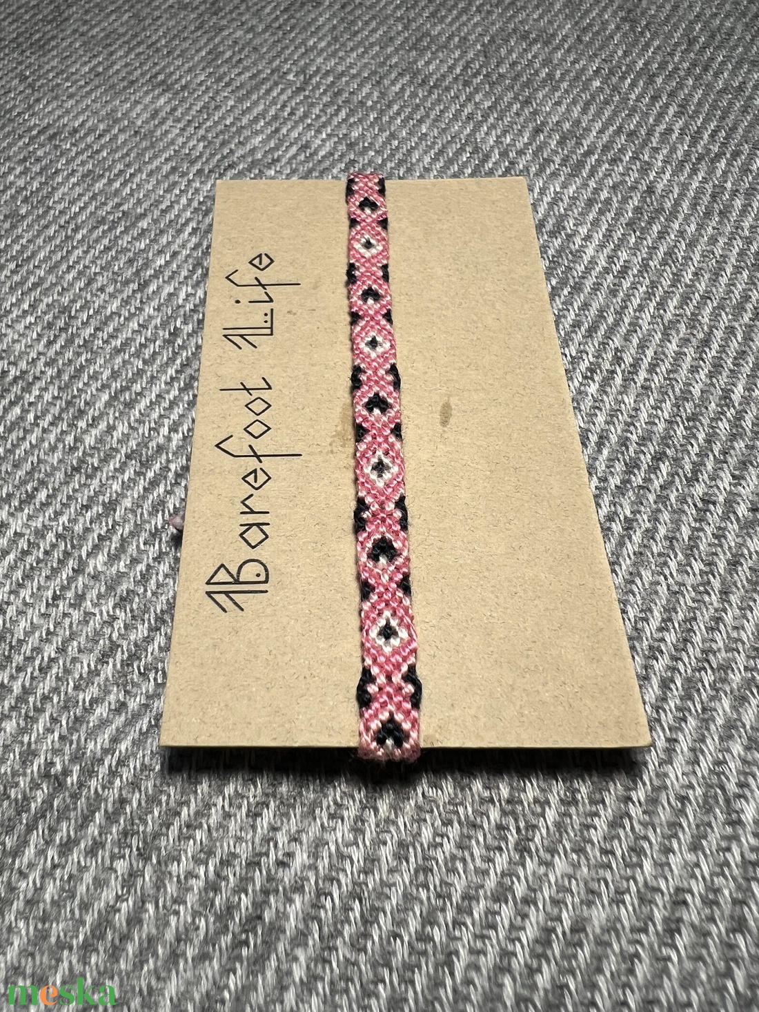 �Rózsaszirom csomózott karkötő - ékszer - karkötő - fonott karkötő - Meska.hu