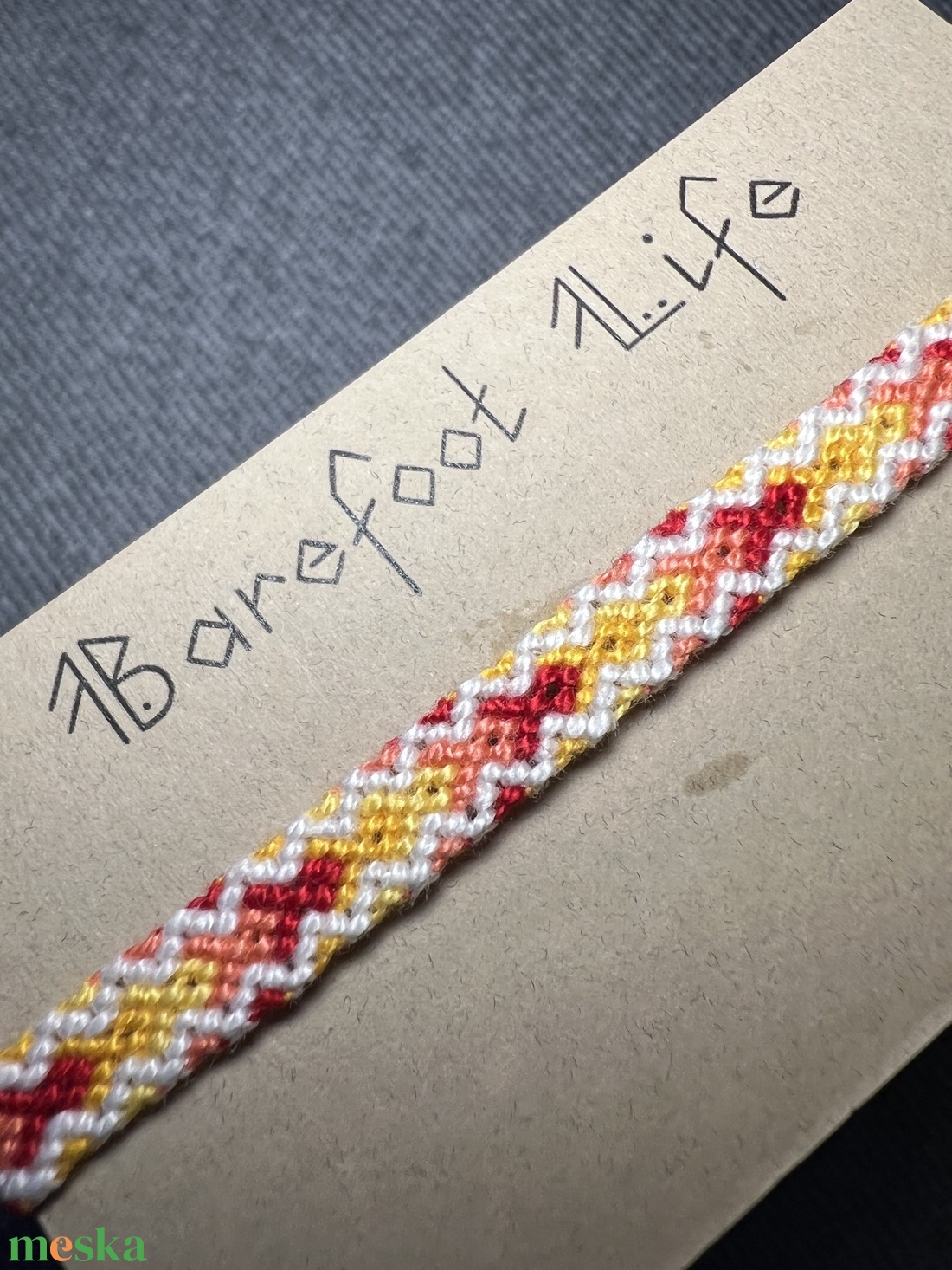 �Érett barack csomózott karkötő - ékszer - karkötő - fonott karkötő - Meska.hu