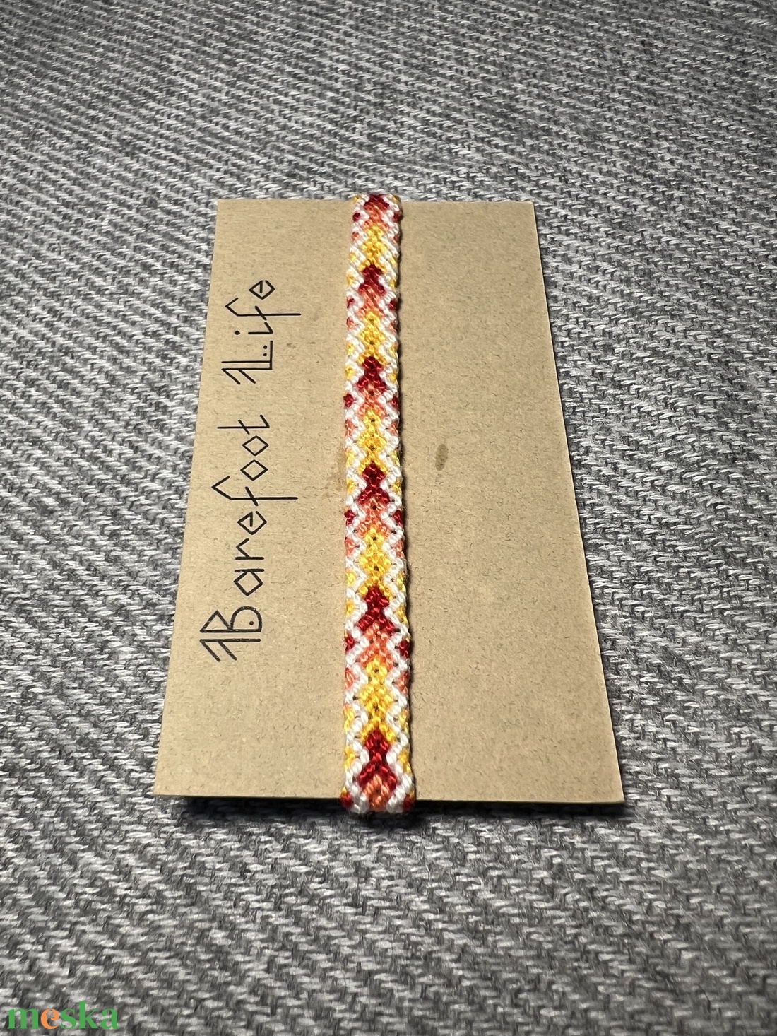 �Érett barack csomózott karkötő - ékszer - karkötő - fonott karkötő - Meska.hu