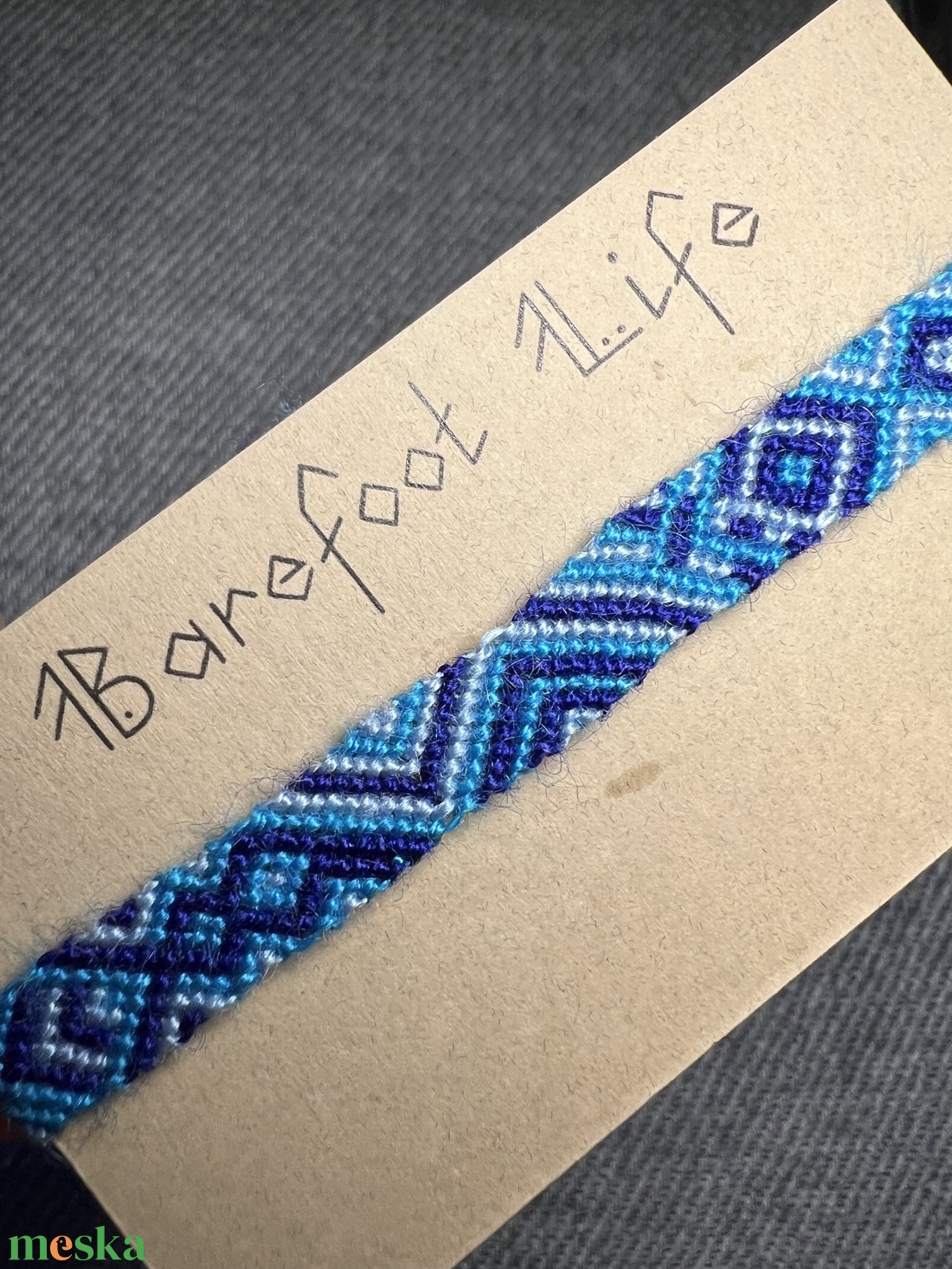 �Kék lagúna csomózott karkötő - ékszer - karkötő - fonott karkötő - Meska.hu