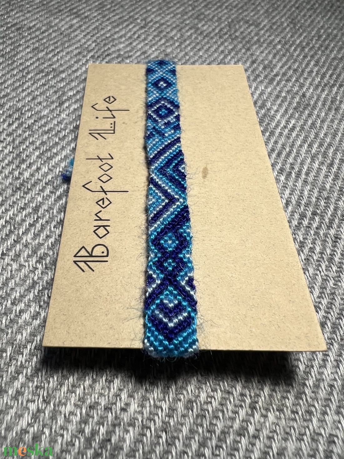 �Kék lagúna csomózott karkötő - ékszer - karkötő - fonott karkötő - Meska.hu