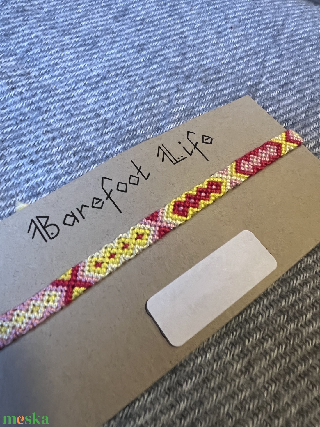 �Nyalóka csomózott bokalánc - ékszer - lábdísz és testékszer - bokalánc - Meska.hu